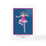 Birthday, Niece, Ballerina on Blue Greeting Card