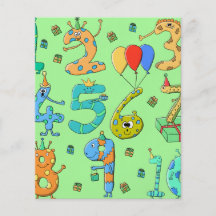 Birthday Numbers, on Pale Green. Flyers
