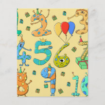 Birthday Numbers, on Yellow. Personalized Flyer