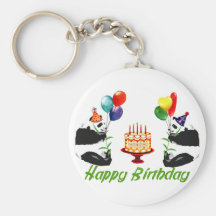 Birthday Pandas Key Chains