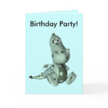 Birthday Party (big grey polka-dot toon dragon) Cards