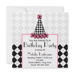 Birthday Party Black & Pink with Argyle Party Hat