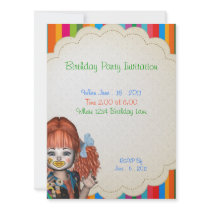Birthday Party Clown Kids Invitation