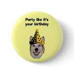 Birthday Party Dog buttons