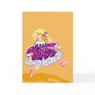 Birthday party, frilly dress greeting card by Annaart