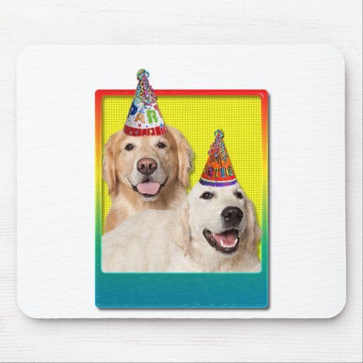 Birthday Party Hat - Golden Retriever Tebow Corona Mousemats