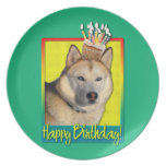 Birthday Party Hat - Golden Retriever Tebow Corona Dinner Plate
