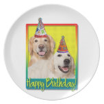 Birthday Party Hat - Golden Retriever Tebow Corona Plate
