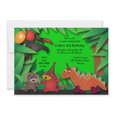 Birthday Party Invitation: 035 Dinosaurs & Friends by adellaandmella