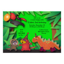 Birthday Party Invitation: 035 Dinosaurs & Friends