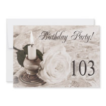 Birthday party invitation 103 years old