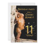 Birthday party invitation 11, with orangutan