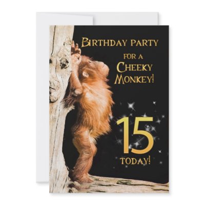Birthday party invitation 15, with orangutan by Eggznbeenz