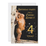 Birthday party invitation 4, with orangutan