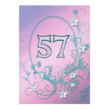 Birthday party invitation 57 years old
