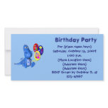 Birthday Party Invitation Cut Blue Dragon Balloons