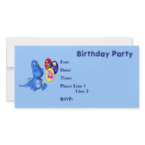 Birthday Party Invitation Cute Dragon Balloons