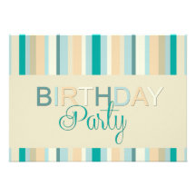 Birthday Party Invitation Stripes
