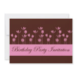 Birthday Party Invitation with flower scrolls