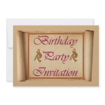 Birthday Party Invitation written on scroll