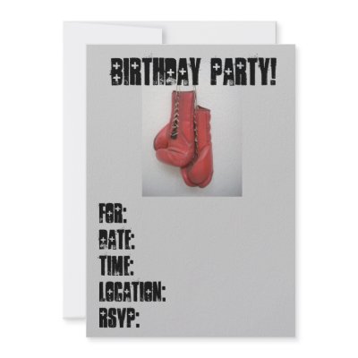 Birthday Party Invitations Boxing Gloves by JeffandJess