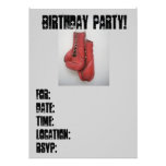 Birthday Party Invitations Boxing Gloves