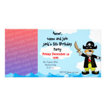 Birthday party invitations (pirate) customised photo card