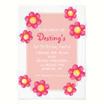 Birthday Party Invite | Cute Flower |whi invitations
