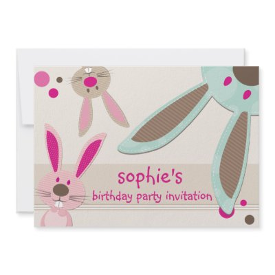 BIRTHDAY PARTY INVITES :: bunny's peeking 3L by simplysweetart