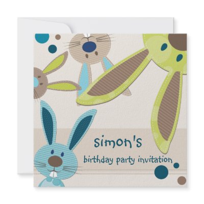 BIRTHDAY PARTY INVITES :: bunny's peeking 4SQ by simplysweetart