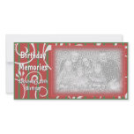 Birthday Party Memories Photo Card Red Green