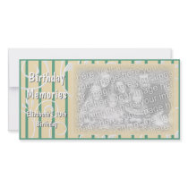 Birthday Party Memories Photo Card Yellow Green
