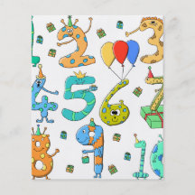 Birthday Party Numbers Full Color Flyer