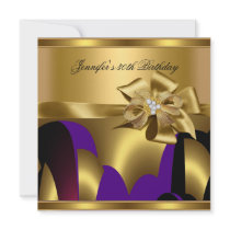 Birthday Party Purple Gold Abstract