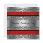 Birthday Party Red Silver Black Diamond