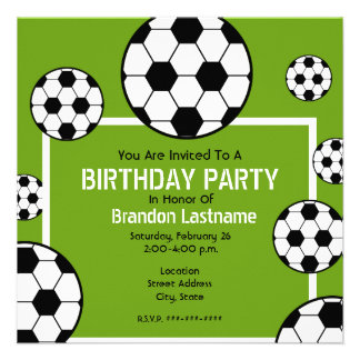 Soccer Birthday Party on Birthday Party   Soccer Field   Soccer Balls Custom Announcement