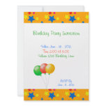 Birthday Party Stars Balloons Invitation