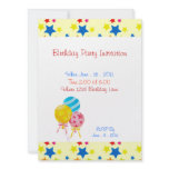 Birthday Party Stars Balloons Invitation