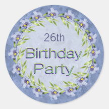 Birthday Party Stickers Lavender Flowers