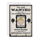 Birthday Party Wanted Invitations