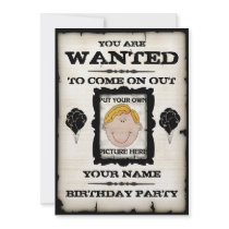 Birthday Party Wanted Invitations