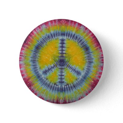 Birthday Peace Sign Tie Dye Flair Button by mrtiedye