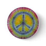 Birthday Peace Sign Tie Dye Flair Button