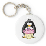 Birthday Penguin with Cupcake Keychains