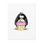Birthday Penguin with Cupcake postcards