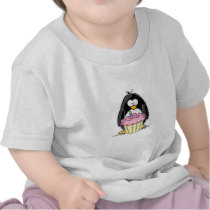 Birthday Penguin with Cupcake Shirt