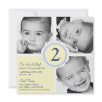 Birthday Photo Squares Personalised Invites