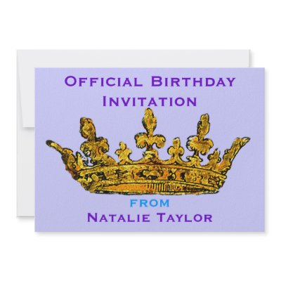 Birthday Princess Gold Crown Invitation by CollageMontage