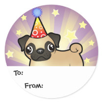 Birthday Pug Gift Tags