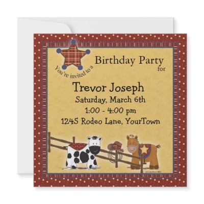 Birthday, Shower or Party Western Party Invitation by mybabybundles